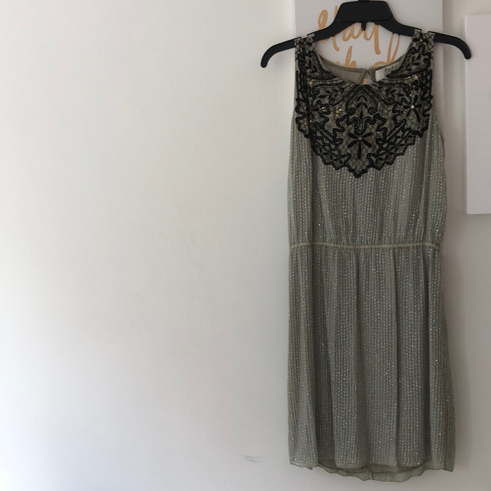 Badgley Mischka Seafoam Green Beaded Dress